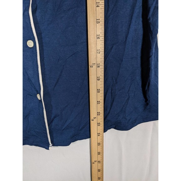 Pajama Top Notch Collar Button Front Coat Stars Above Blue M PJ - New with tags - Picture 9 of 12